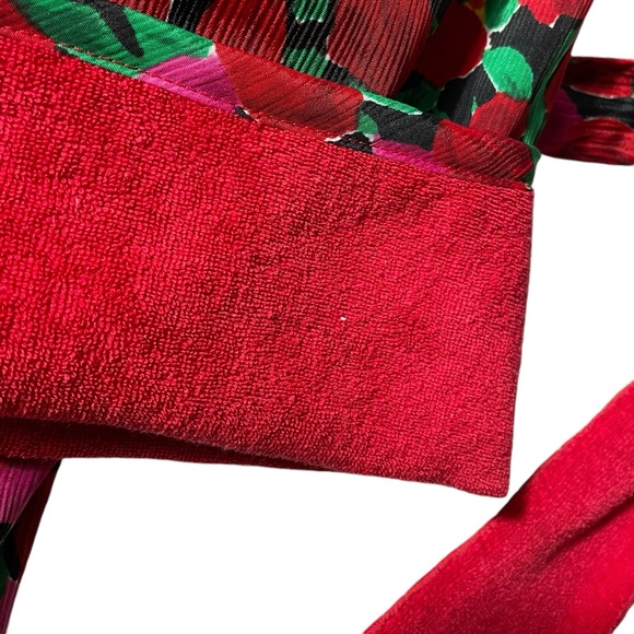 VTG Victorias Secret Terry Lined  Bathrobe Womens One Size Floral Gold Label - Picture 8 of 8